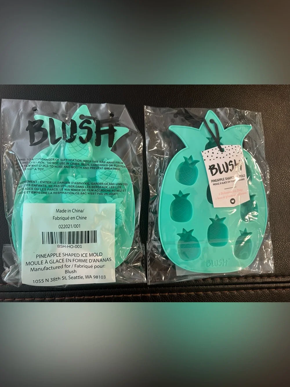 Blush Pineapple Silicone Ice Tray - Set of 2 - Teal Green BRAND NEW NEVER OPENED